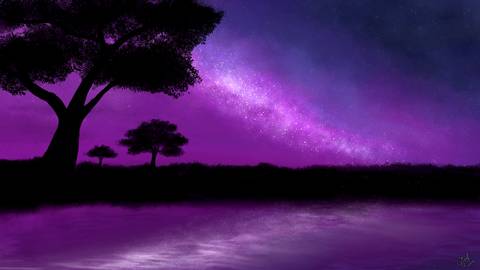 Purple savannah illustration